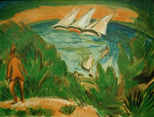 Voiliers dans la tempête - Ernst Ludwig Kirchner
